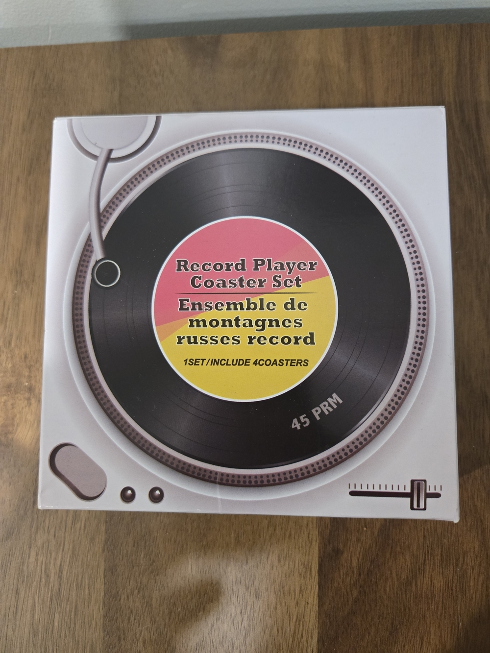 Record Player Vinyl Coaster Set - 4 Coasters